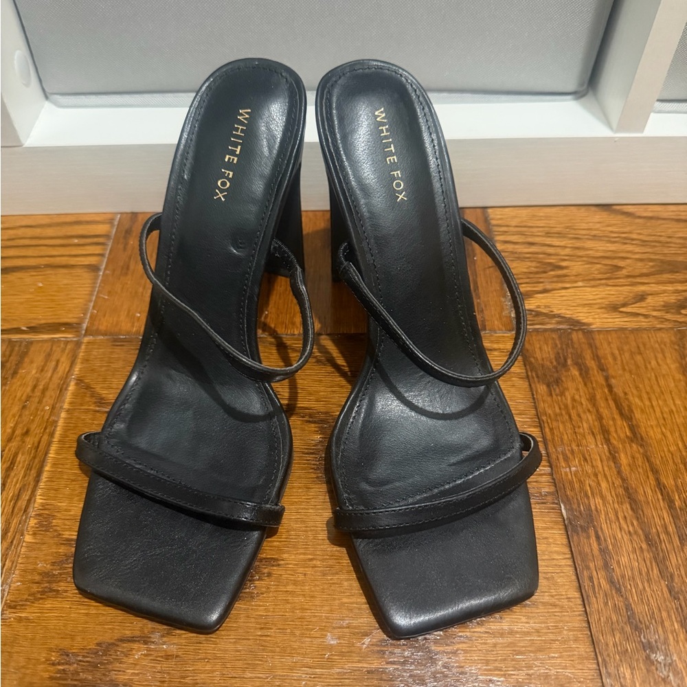 White Fox Boutique Black Strappy Heels